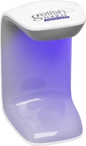 Gelish MINI Touch LED Light – Portable & Rechargeable LED Curing Light for Soft Gel Tips & Quick Gel Nail Repairs, Touch Activated, 30-Second Cure, USB Cable Included.