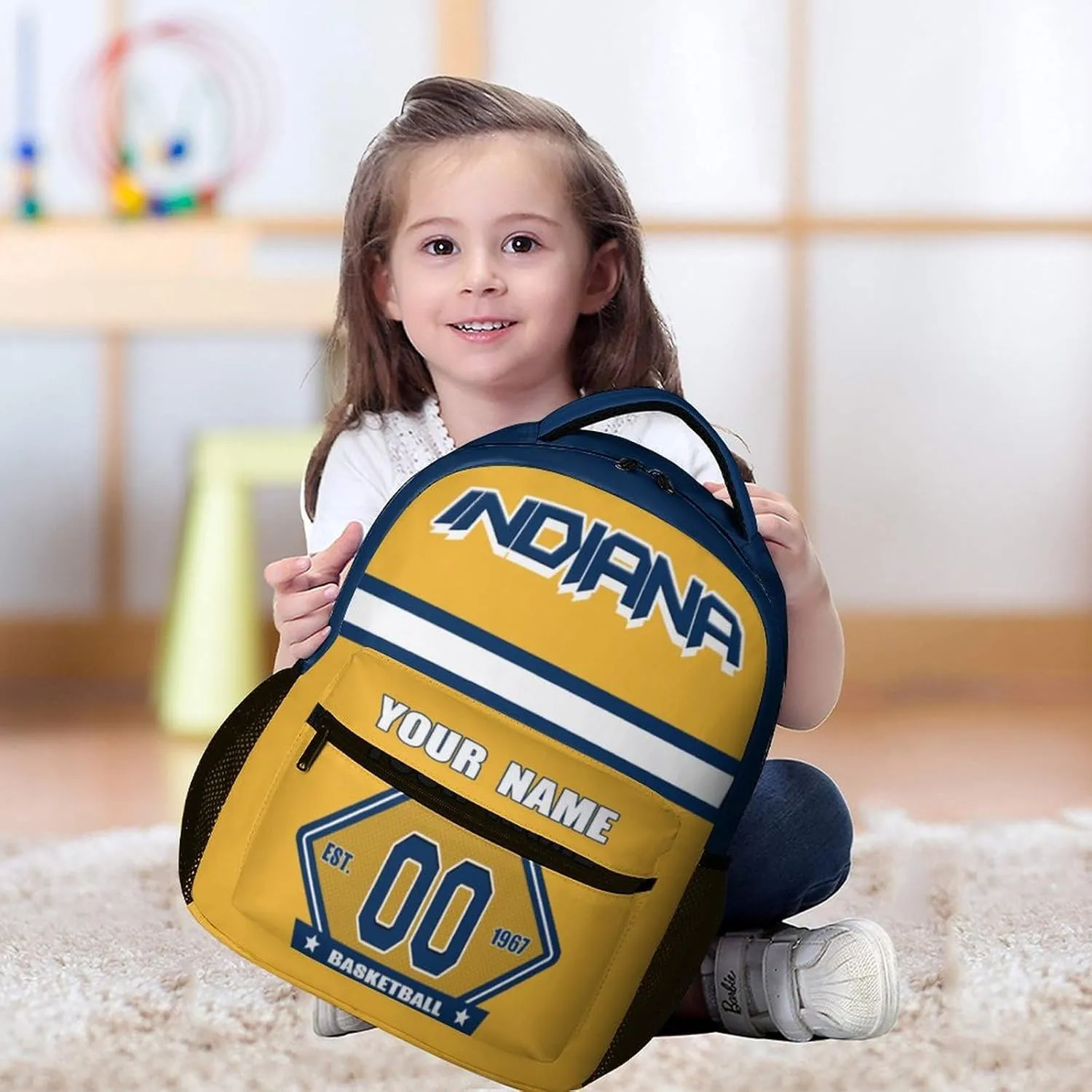 Generic Custom Backpack High Capacity Bag Basketball Fans Gifts for Teenager Men Women, Number & Add Name, Ind12_p