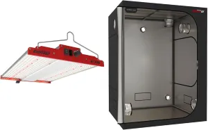 GL250 250 Watt 120 Volt LED Aluminum Grow Tent Plant Light and GT55 5 x 5 Foot All Steel Design Grow Tent with 200 Pound Capacity