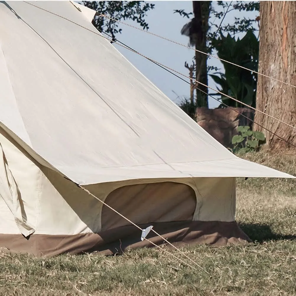 Glamping Yurt Tent Waterproof Family Tent with Removable Rainfly and Carry Bag Pyramid Tent for Family Camping & Hiking (White 375X(265 55) X240(H) CM) (White 375X(265 55) X240(H) CM)