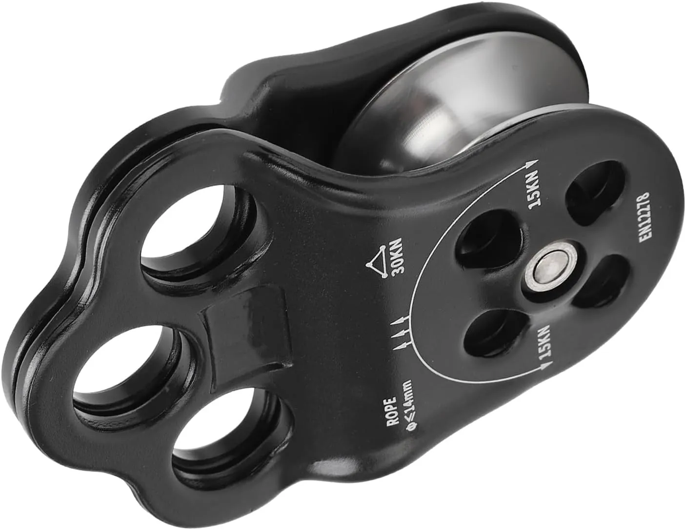 GLOGLOW Tree Climbing Pulley with 3 Hole Side Plate, Hitch Climber Pulley Rescue Equipment for Rock Climbing, Compact Climber Pulley for Downhill and Rescue, Default, GLOGLOW6o7xyv1450