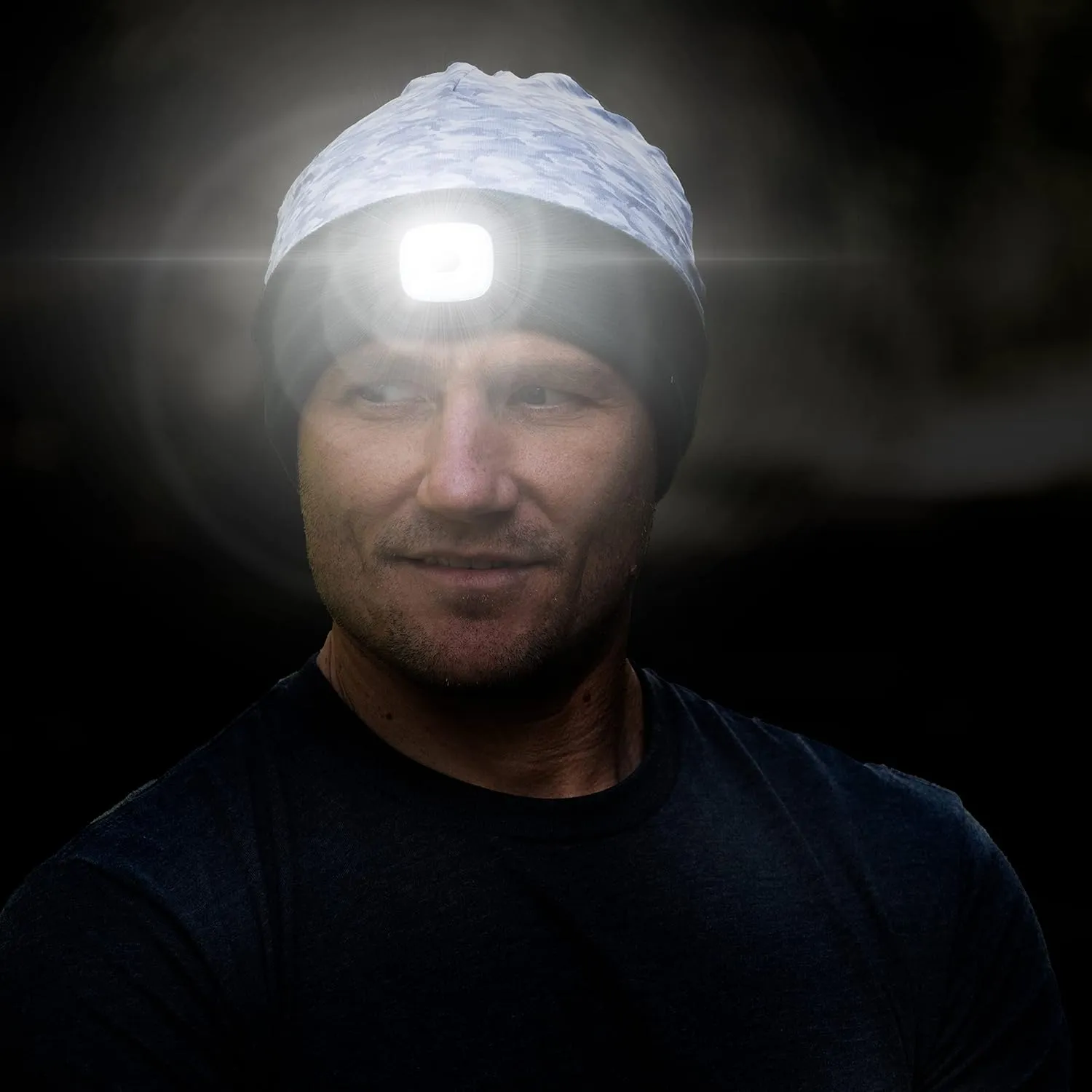 Gone For a Run Running LED Performance Fleece-Lined Reversible Beanie | 3 Light Modes | Forest