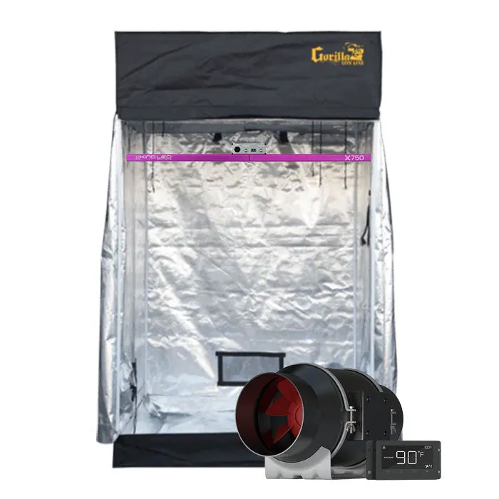 Gorilla Grow Tent 4' x 4' KIND X750 LED Grow Tent Kit With Automated Ventilation Package