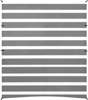 Gray Horizontal Stripes Foldable Beach Cabana UPF50  Protection Lightweight Large Sun Shade with Sturdy Poles, Sandbags and Shovel for Camping, Picnics, Backyard