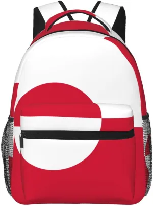 Greenland flag Backpack, suitable for light travel, daily multi-purpose bag, suitable for commuting, cycling, work