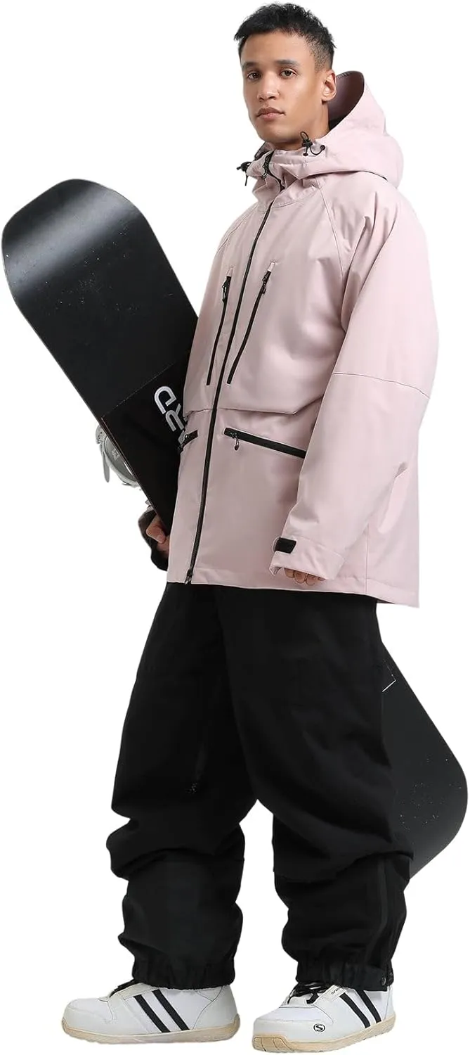 GSOU SNOW Mens Snowboard Jacket Womens Ski Coat Waterproof Insulated Snow Coat Winter Hooded Mountain Jackets