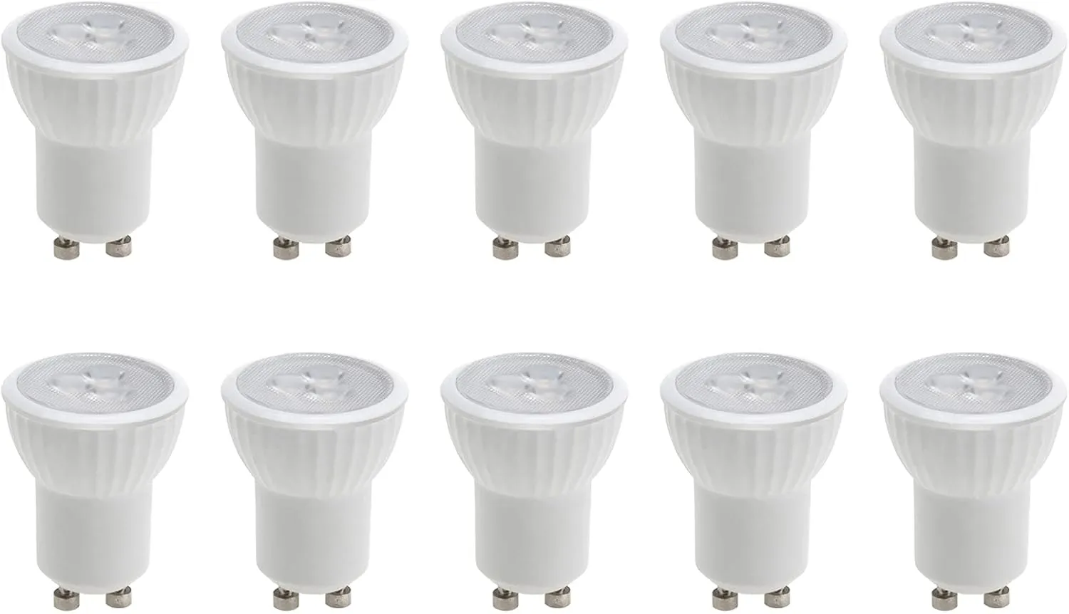 GU10 3W LED Light Bulb MR11 Non-dimmable Spotlight Light Bulb(30W Equivalent) GU10 Base Bulb for Home and Commercial Lighting, Recessed Lighting, Track Light, Warm White 3000K, AC85-265V, Pack of 10