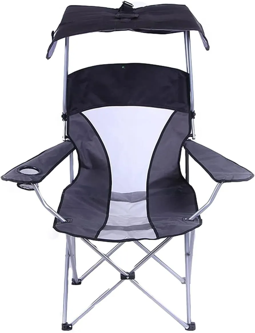 Habrur Camping Chair Fishing Chair Folding Chairs Camping Portable Wild Fishing Chair Mesh Folding Mesh Canopy Shade Chair Sunshade Seat with Armrest for Sunbathing On The Beach Lawn Chairs Outside