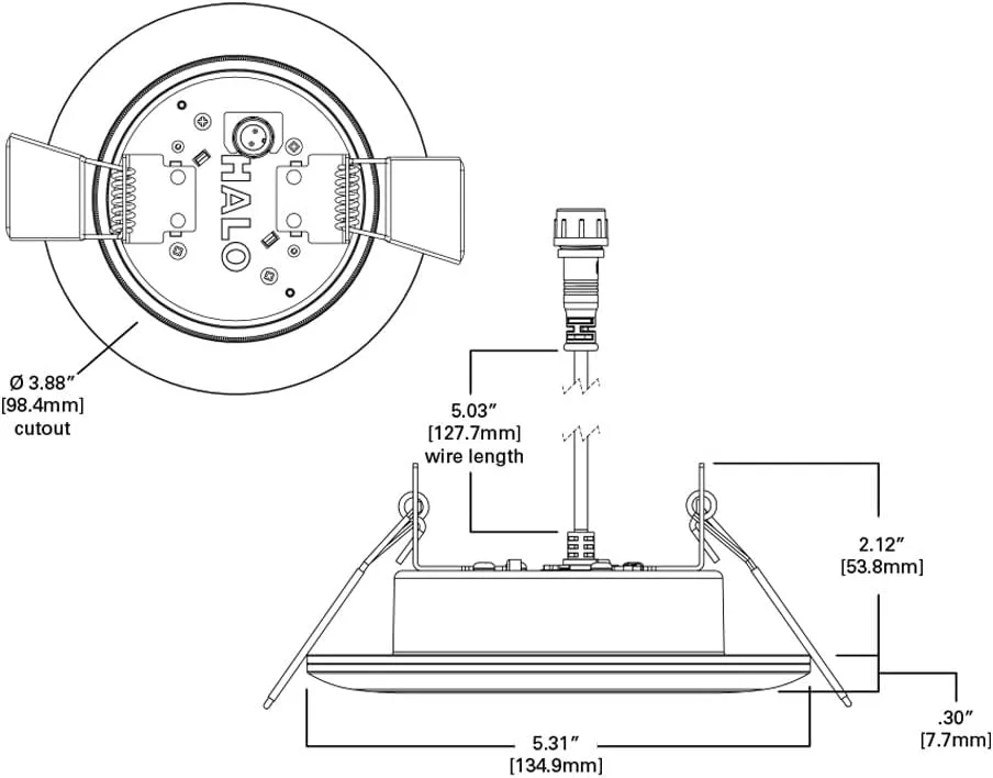 HALO 4 inch Recessed LED Canless Downlight with Night Light, 700 Lumens, Selectable 2700K, 3000K, 3500K, 4000K, 5000K CCT