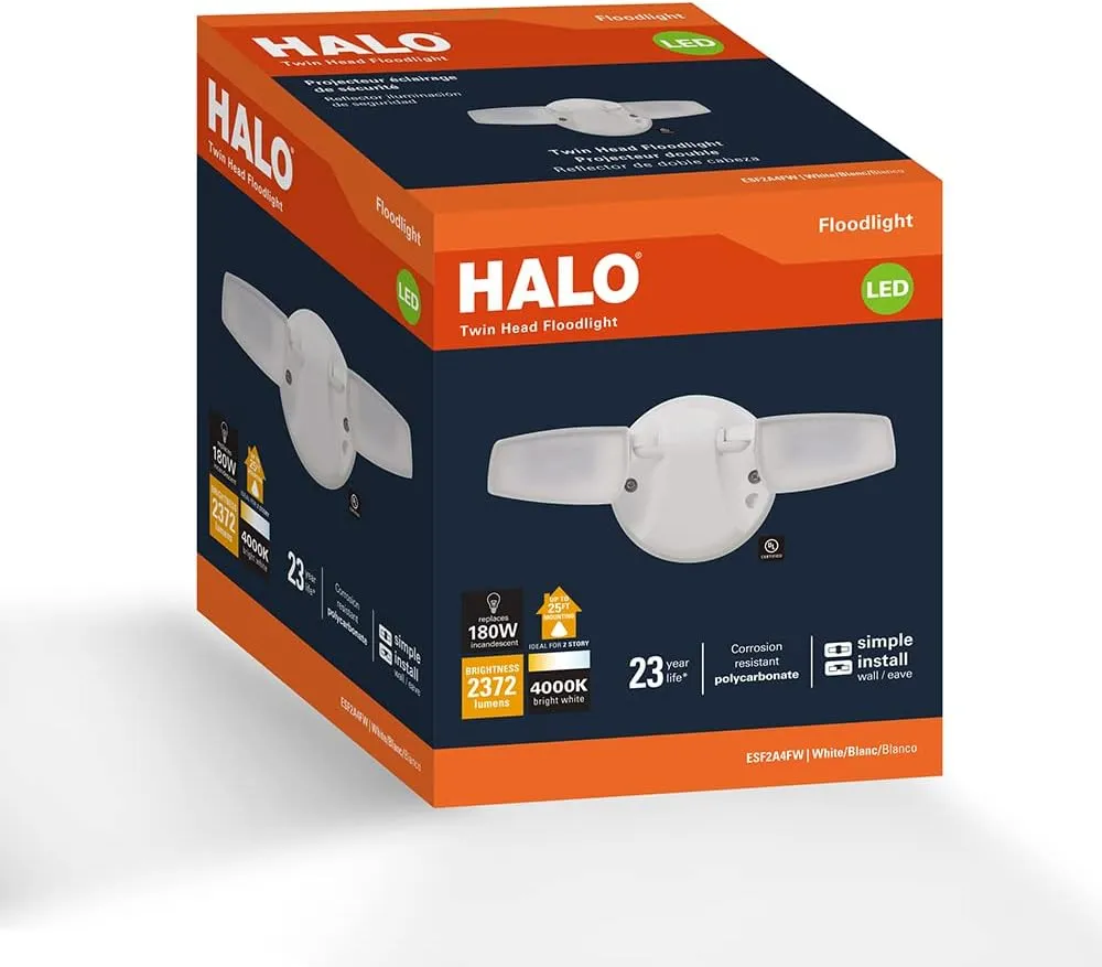 HALO Outdoor LED Flood & Security Light 2372 Lumens White