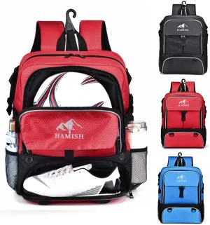 HAMISH Soccer Bag Soccer Backpack Bags for Basketball Volleyball Baseball Football with Ball Compartment and Separate Cleat