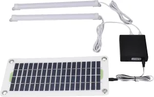 Haofy 30W Solar Panel LED Camping Tent Light with Battery Box, Dual USB Interface
