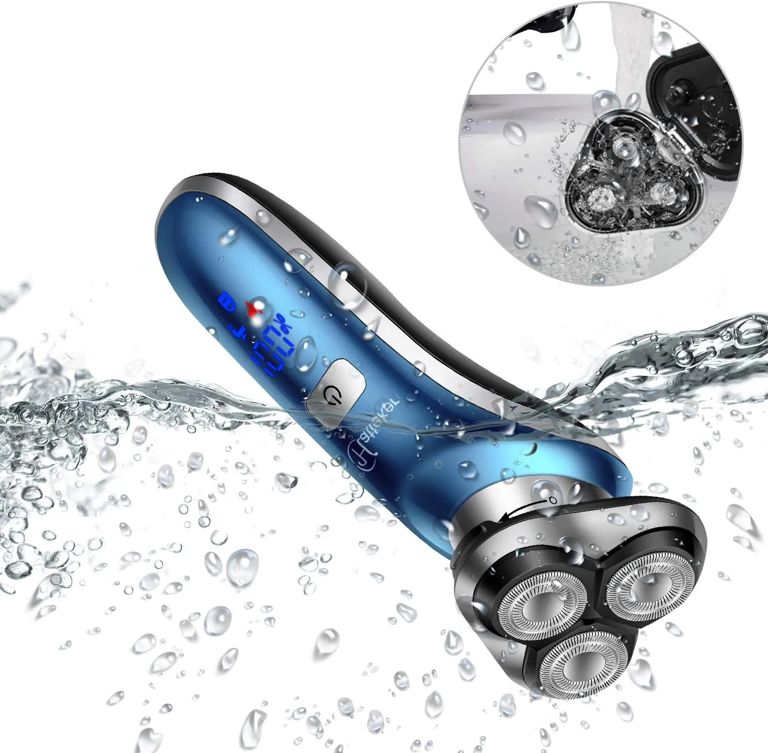 Hatteker Electric Shaver for Men Trimmer for Men Cordless Rechargeable Beard Nose Hair Face Trimmer Rotary Razor USB Groomer Waterproof Wet Dry 4 in 1