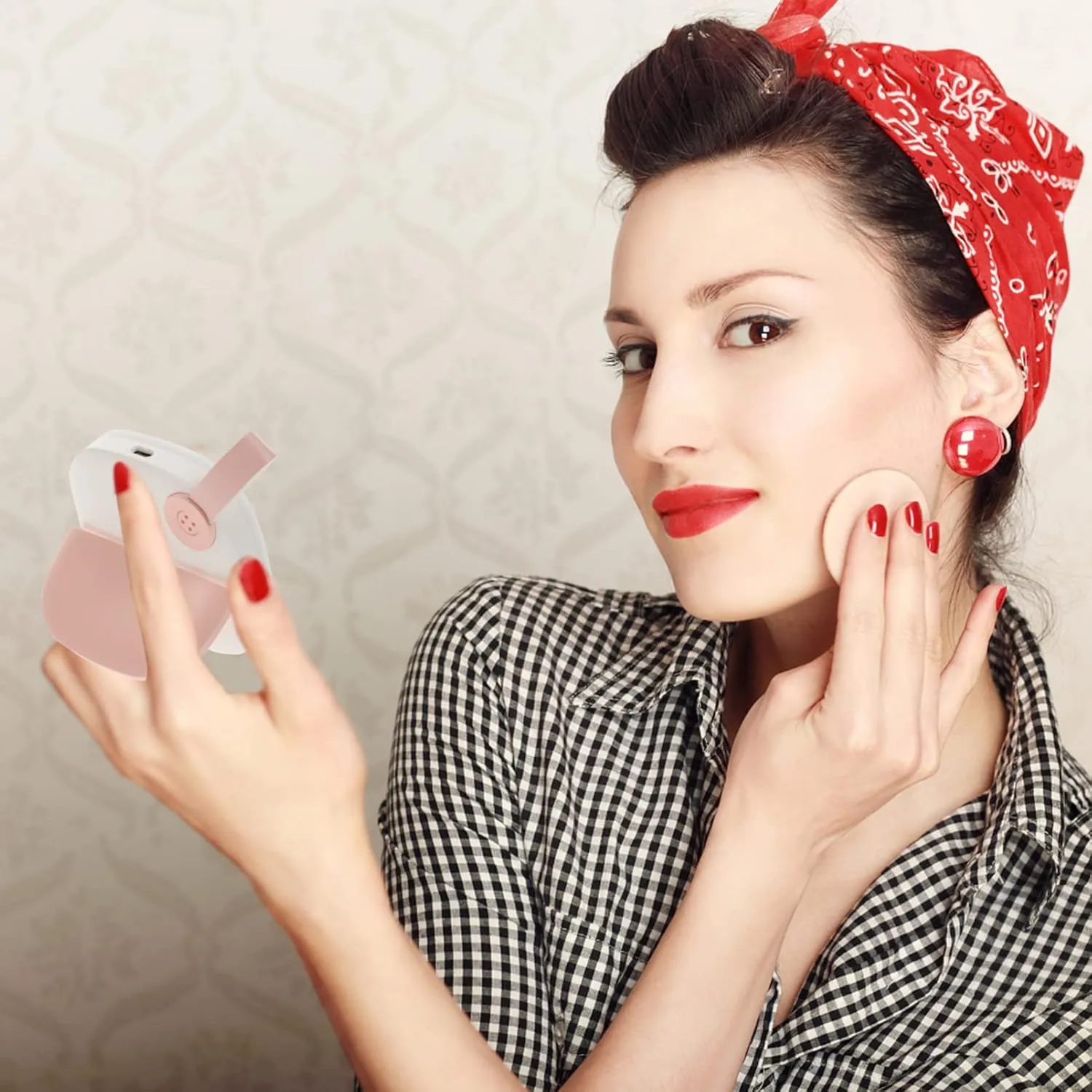 Healifty Portable LED Makeup Mirror Compact Night Light Design for Go Touch Ups for Travel and Low Light Makeup Application