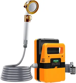 High Pressure Camping Shower 180W Electric Camping Shower Pump Portable High Pressure Water Pumps Cleaning Kit for Camping Shower Water Flowers Car Washing
