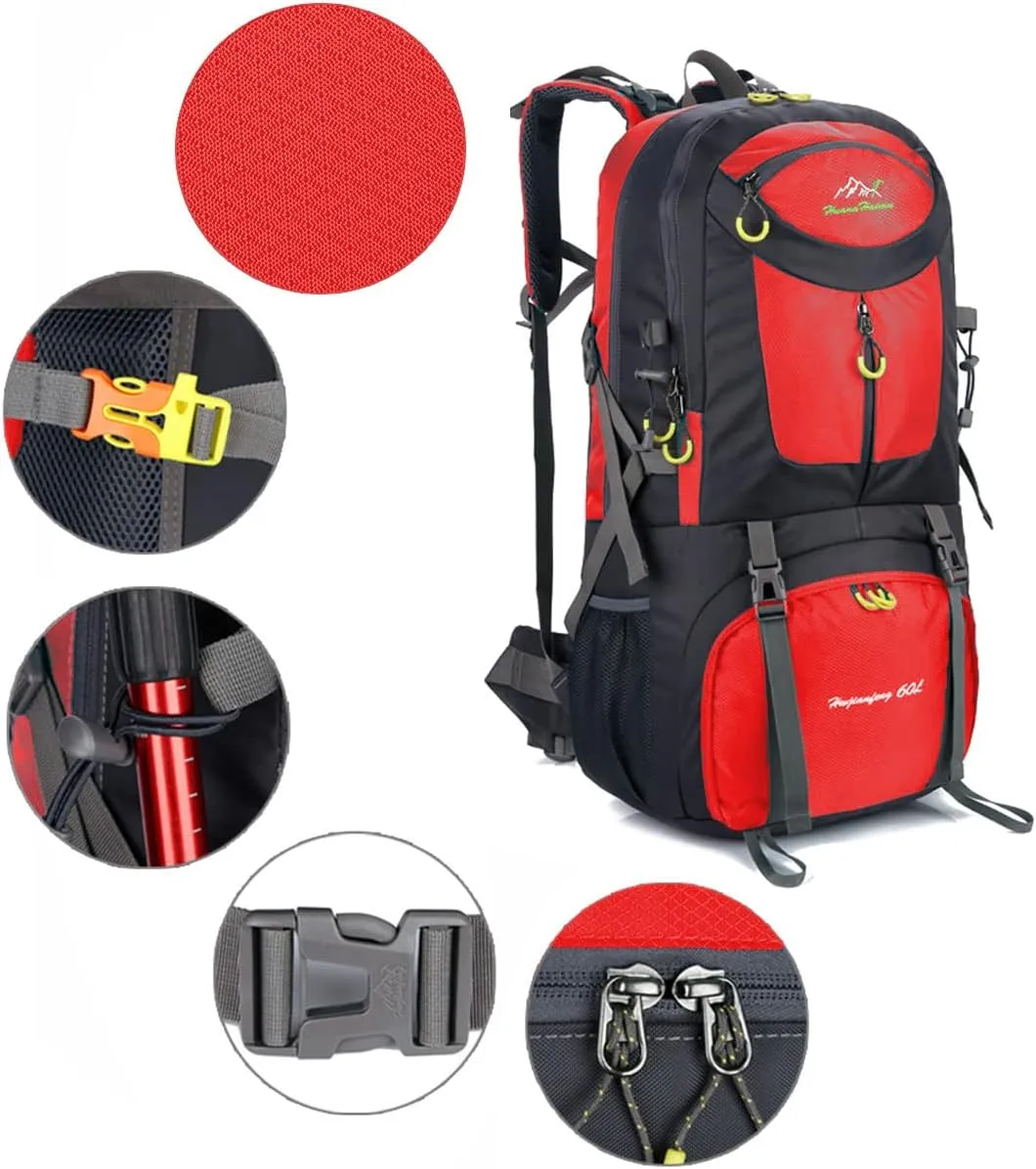 Hiking Backpack 60L Climbing Camping Backpack Large Rucksack for Trekking Travel Outdoor Sport