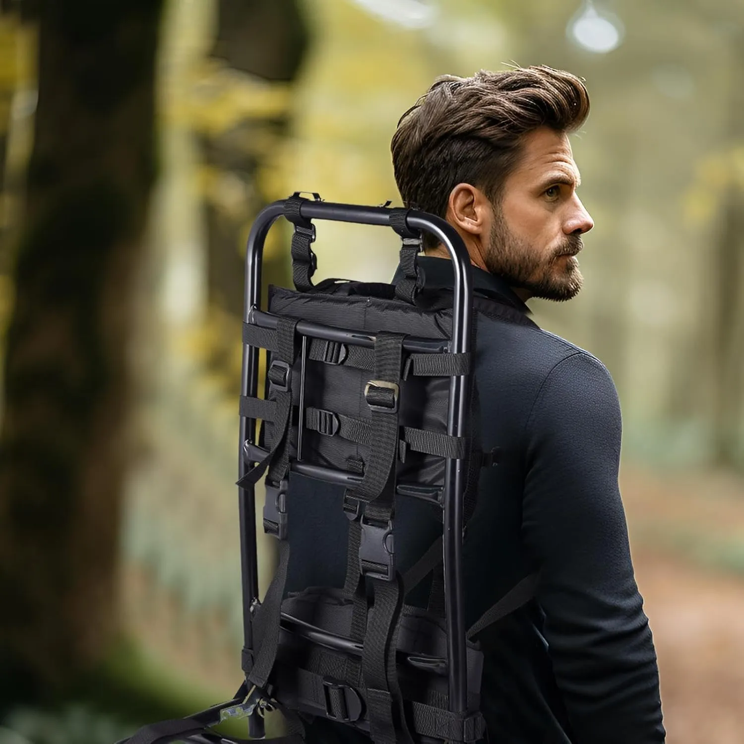 Hiking/Hunting Backpack Frame, Aluminum External Frame Backpack, External Frame Backpack - Large Load Aluminum Frame Backpack - Outdoor Nylon Fabric Backpack Frame for Camping, Hunting,