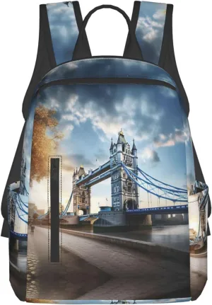 Historic Old Tower Bridge London Lightweight Outdoor Backpack Functional Bag For Travel Work And Hiking Backpack For Men