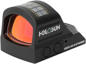 HOLOSUN HE507C-GR X2 / HS507C X2 2 MOA Dot & 32 MOA Circle Open Reflex Pistol Sight - Durable Shake-Awake Solar Failsafe Parallax-Free Aluminum Sight for Full-Sized Handguns - Green & Red Dot Options