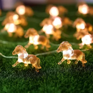 Horse Fairy String Lights Cute Pony Decorative Lights 20 Leds Night Light 8.5ft Battery Operated with Remote for Bedroom Farmhouse Home Holiday Thanksgiving Decoration