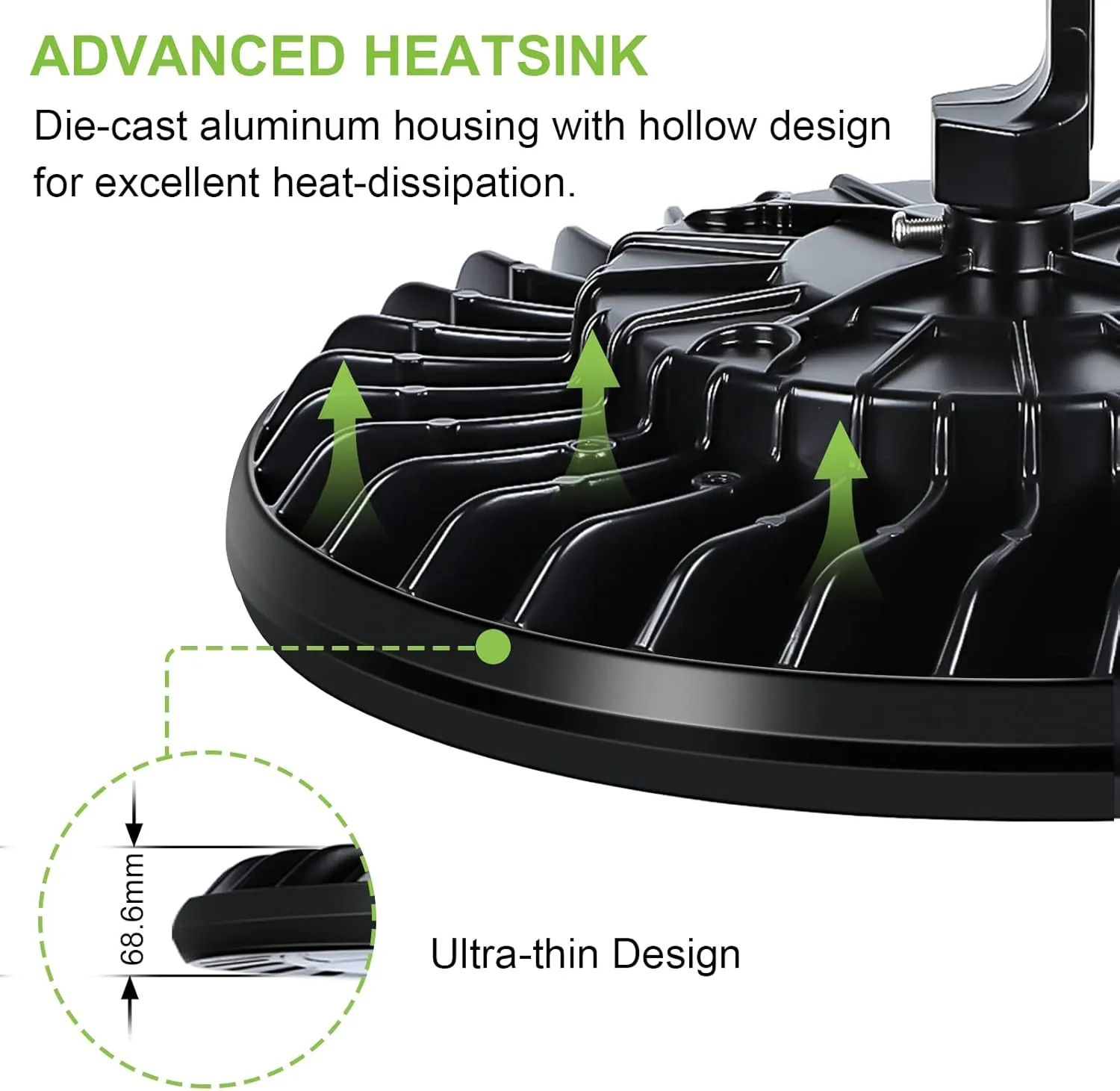 hykolity 2 Pack LED High Bay Light 150W, 5000K UFO LED High Bay Light Fixture with US Plug [450W MH/HPS Equiv.] 100-277V, 19,500lm, IP65 Commercial Warehouse Area Light for Wet Location