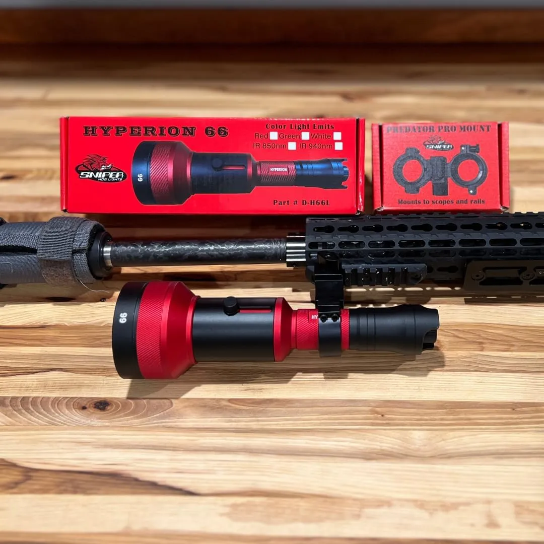 Hyperion 66 Gun Hunters Kit with Light Module and Adjustable Predator Pro Mount, Long Range Light for Night Time Predator, Hog and Varmint Hunting