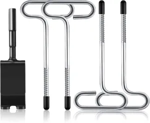 Ice Anchor Tool Kit,1pc Ice Anchor Drill Adapter with 4pcs Threaded Peg Ice Fishing Shelter Stake Nail, Universal Ice Fishing Anchors Tool Set for Ice Insert Sewing (Set 1)