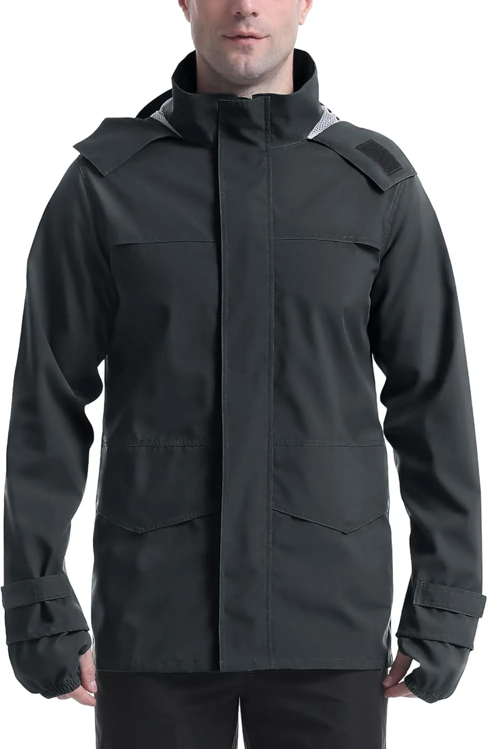 iCreek Rain Jacket Men's Lightweight with Hood Packable Waterproof Raincoat Breathable Antistorm Jacket Windbreaker