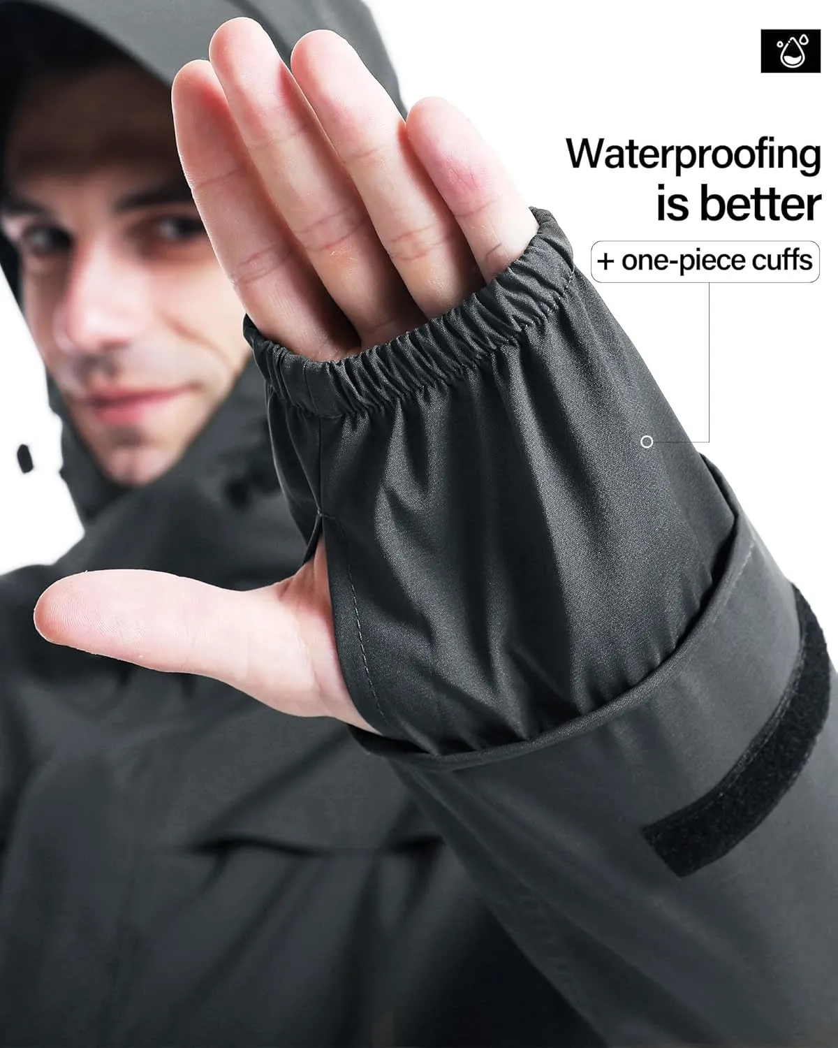 iCreek Rain Jacket Men's Lightweight with Hood Packable Waterproof Raincoat Breathable Antistorm Jacket Windbreaker