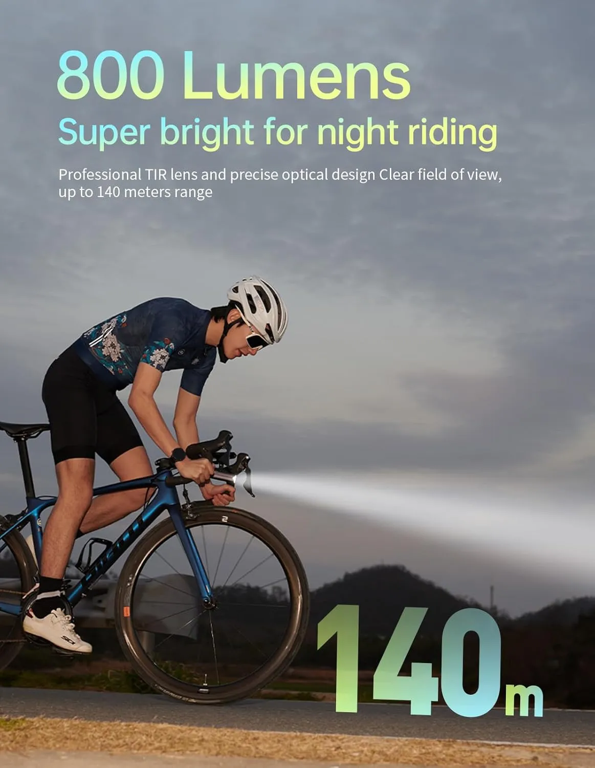 iGPSPORT Smart Bike Light, 500/800/1200 Lumens Bright Bicycle Headlight for Night Riding Cycling Rechargeable Waterproof