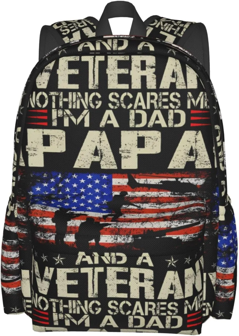 I'M a Dad Papa And Veteran Father's Day Backpack Casual Laptop Backpack Large Capacity Double Shoulder Bag Travel Daypack For Women Men