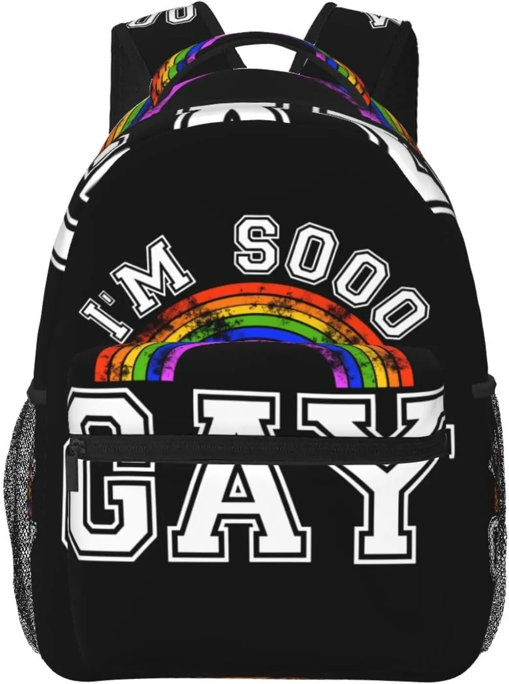 I'm Sooo Gay LGBT Pride Rainbow Backpack Lightweight Laptop Backpack Casual Daypack Travel Double Shoulder Bag For Women Men