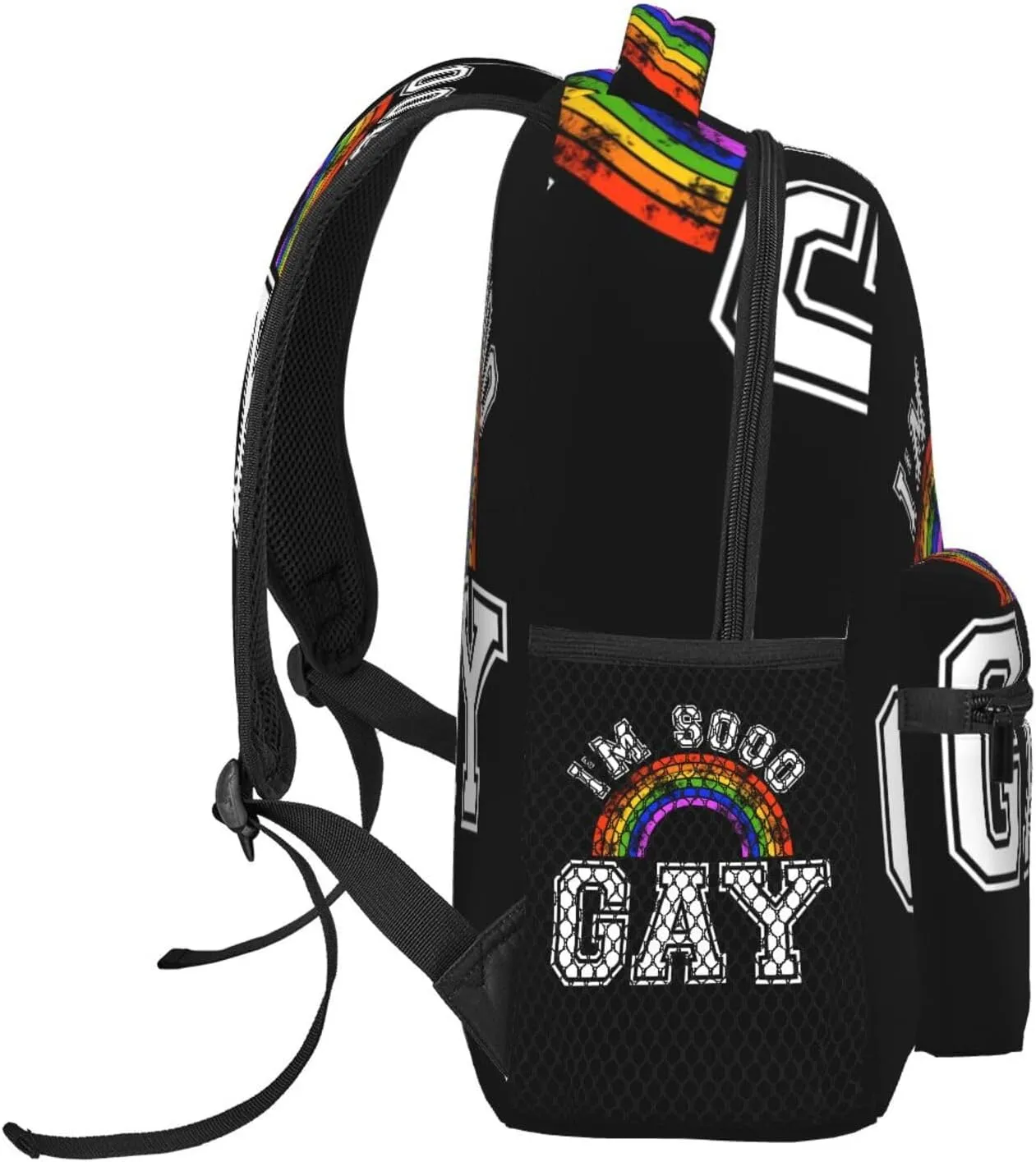 I'm Sooo Gay LGBT Pride Rainbow Backpack Lightweight Laptop Backpack Casual Daypack Travel Double Shoulder Bag For Women Men