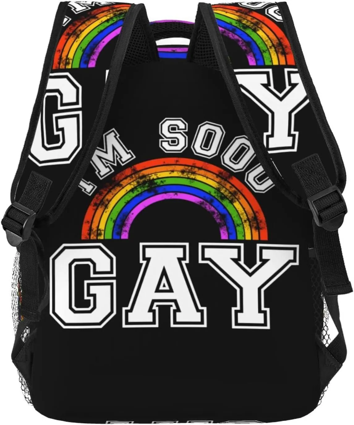 I'm Sooo Gay LGBT Pride Rainbow Backpack Lightweight Laptop Backpack Casual Daypack Travel Double Shoulder Bag For Women Men