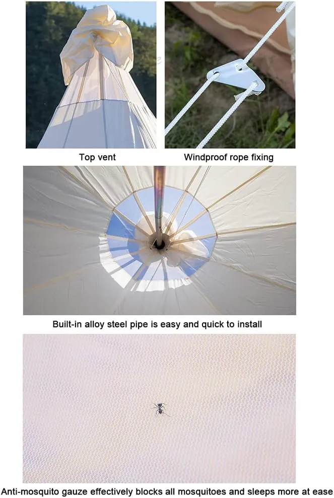Indian Tent Outdoor Family Camping Tent 3-4 People Tribal Style Pyramid Tent Indoor Children's Tent