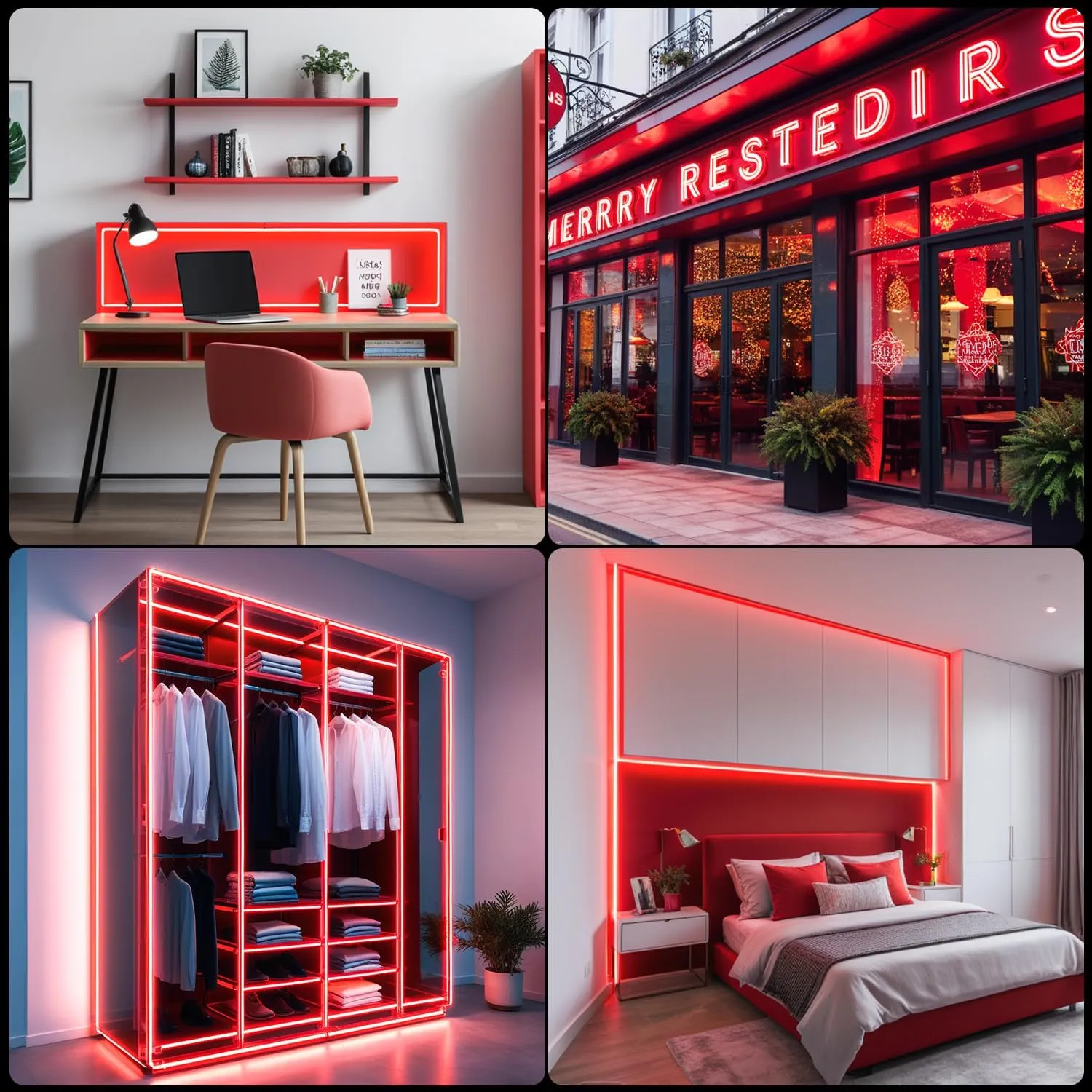 iNextStation Red Led Neon Strip Lights, 16.4ft 5m LED Rope Light 12V Waterproof Flexible Strip Lights for Bedroom Festival Neon Sign DIY Decor Party (No Plug)
