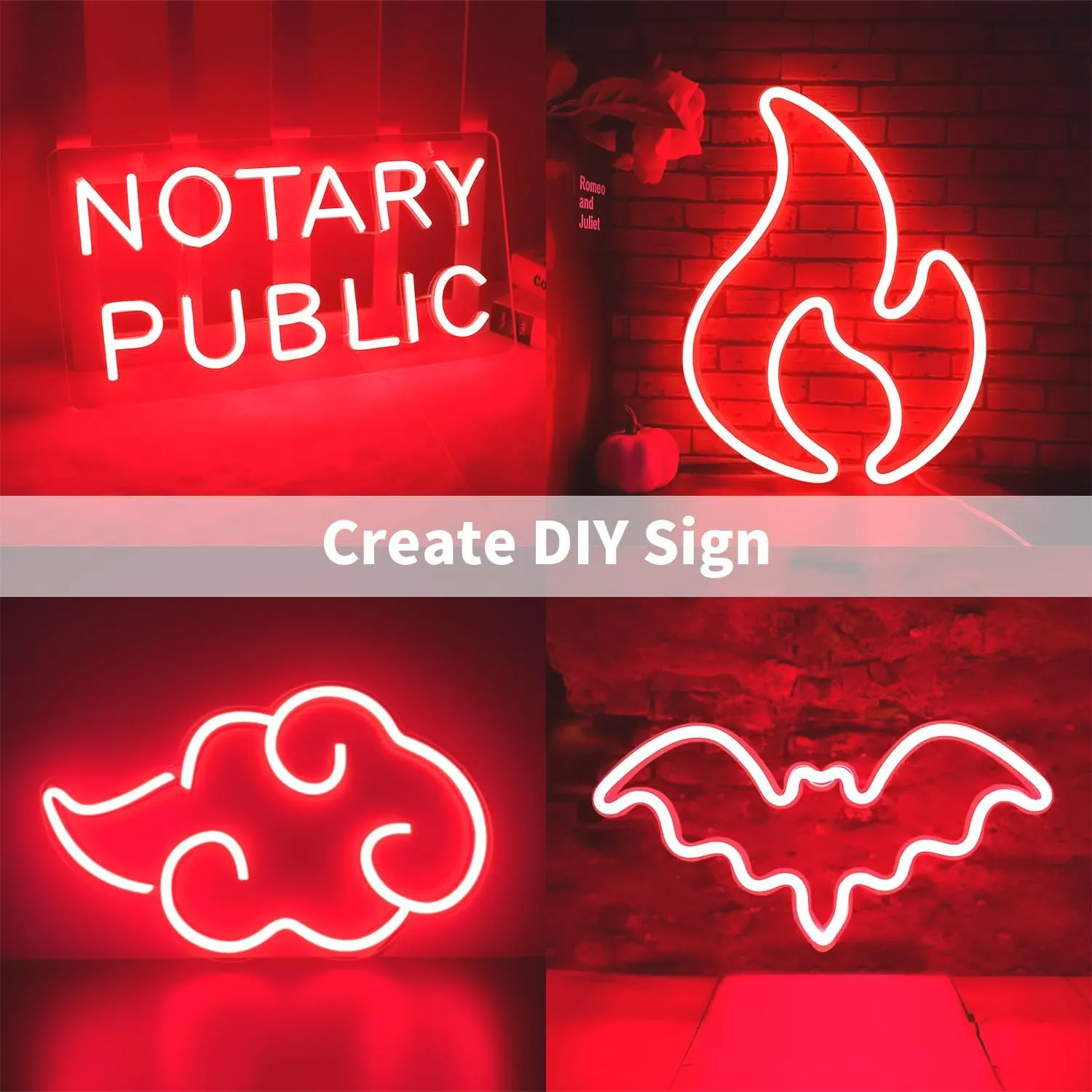 iNextStation Red Led Neon Strip Lights, 16.4ft 5m LED Rope Light 12V Waterproof Flexible Strip Lights for Bedroom Festival Neon Sign DIY Decor Party (No Plug)
