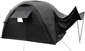 Inflatable Tents Blow up Tents for Camping, 4-6 Persons 4 Season Oxford Cabin Tent with Pump, Easy Setup Waterproof with Mesh Windows & Doors Outdoor Sandgold