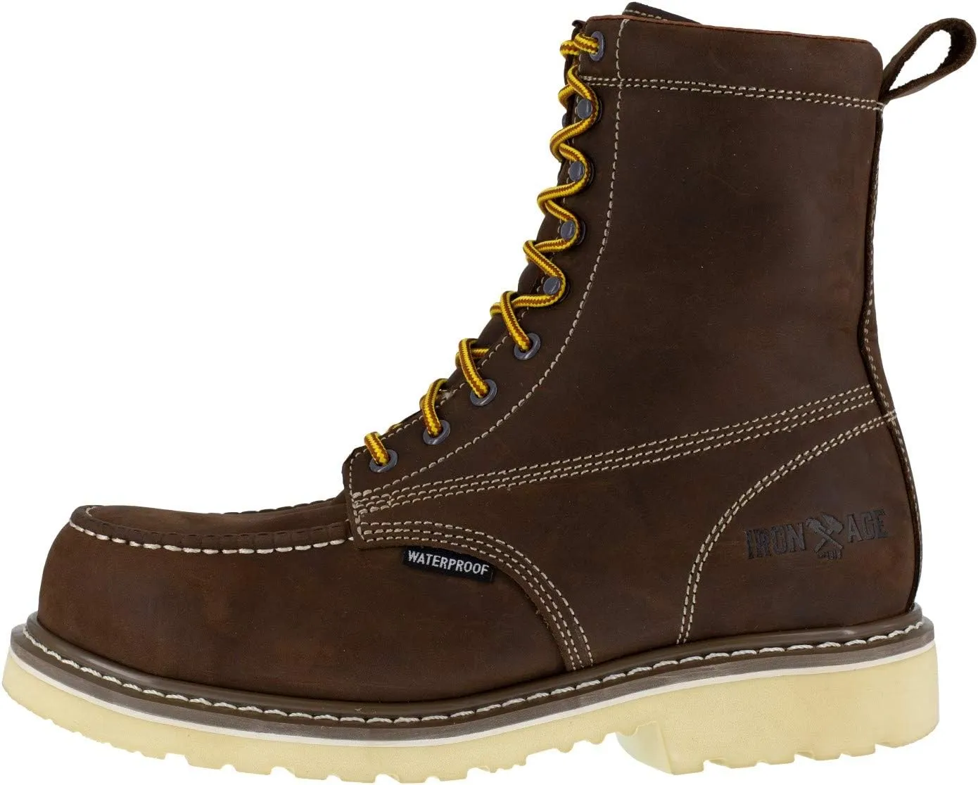 Iron Age Mens Solidifier 8 Inch Waterproof Composite Toe Work Safety Shoes Casual - Brown