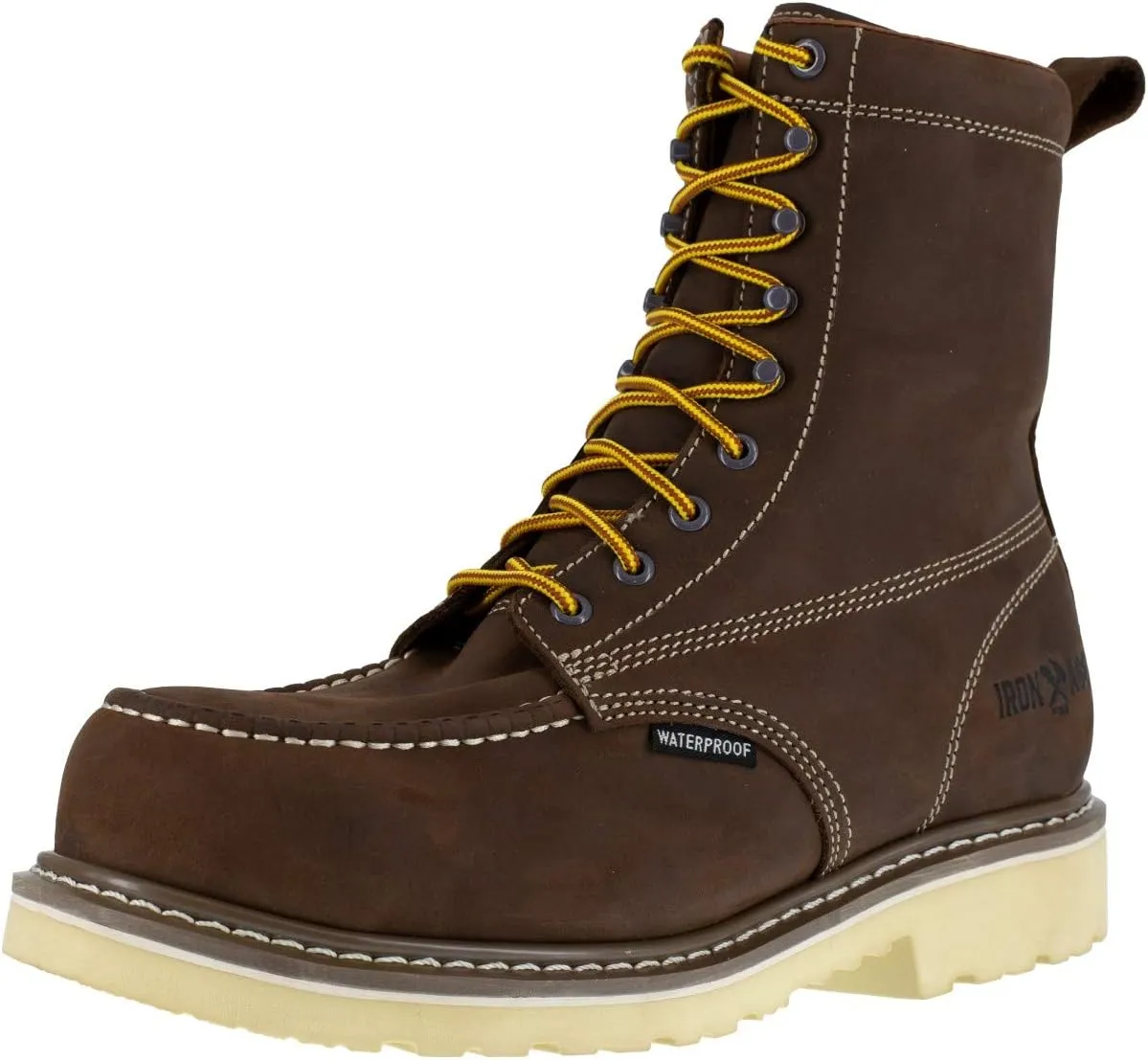 Iron Age Mens Solidifier 8 Inch Waterproof Composite Toe Work Safety Shoes Casual - Brown