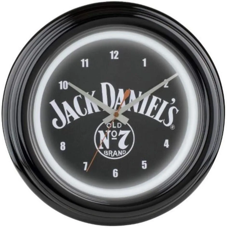 Jack Daniel's Old No. LED Light Wall Clock Analog Whiskey Bar 12.5" Plastic Black