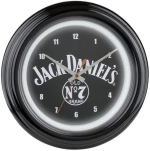Jack Daniel's Old No. LED Light Wall Clock Analog Whiskey Bar 12.5" Plastic Black