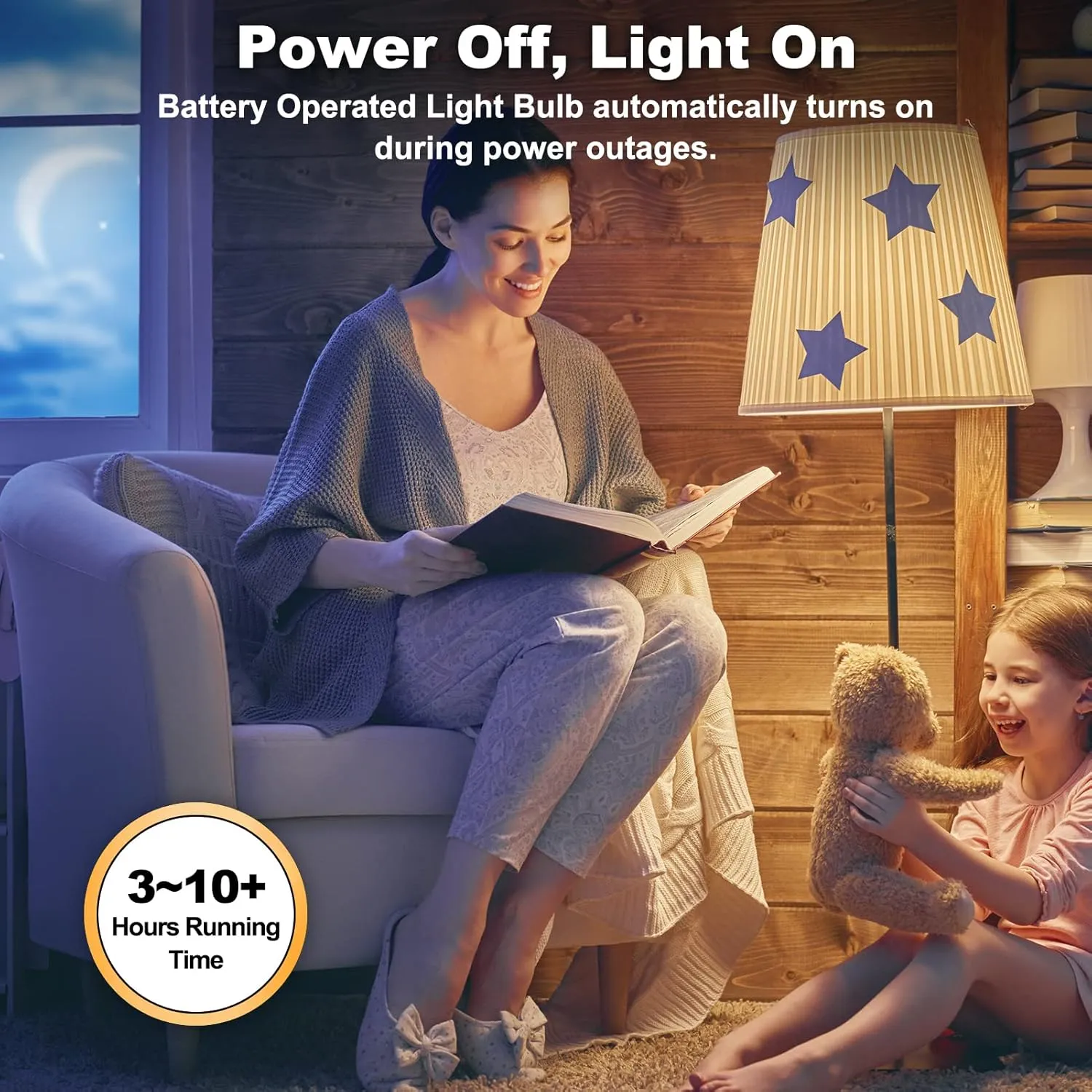 JackonLux Battery Operated Light Bulb for Lamps Without Electricity Screw in Light Bulb Wireless Light Bulbs Cordless Bulb Chargable Light E26 for Home Power Failure Outdoor Activities 9W 3PK