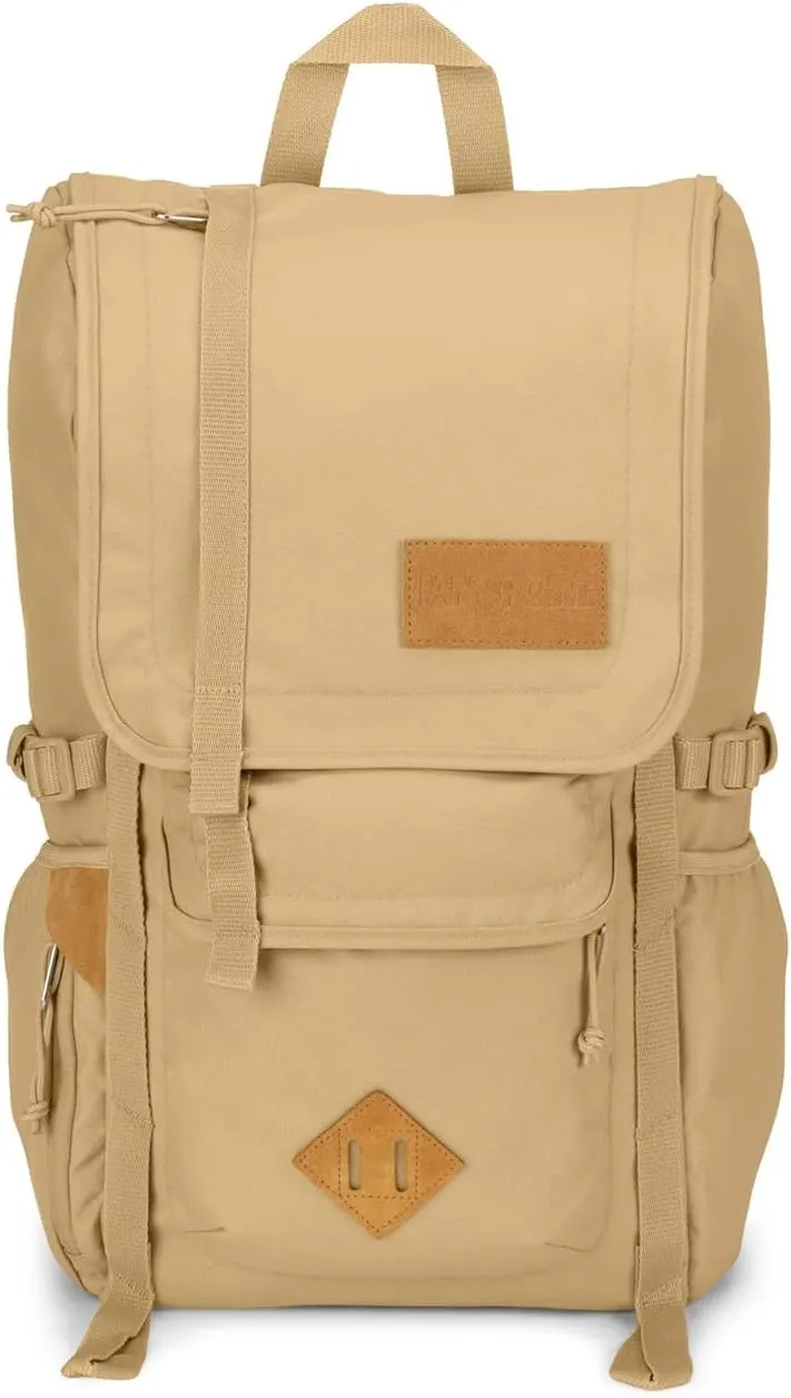 JanSport Hatchet Backpack – 15-inch Padded Laptop Compartment, Dual Water Bottle Pockets, Side Compression Straps, Curry