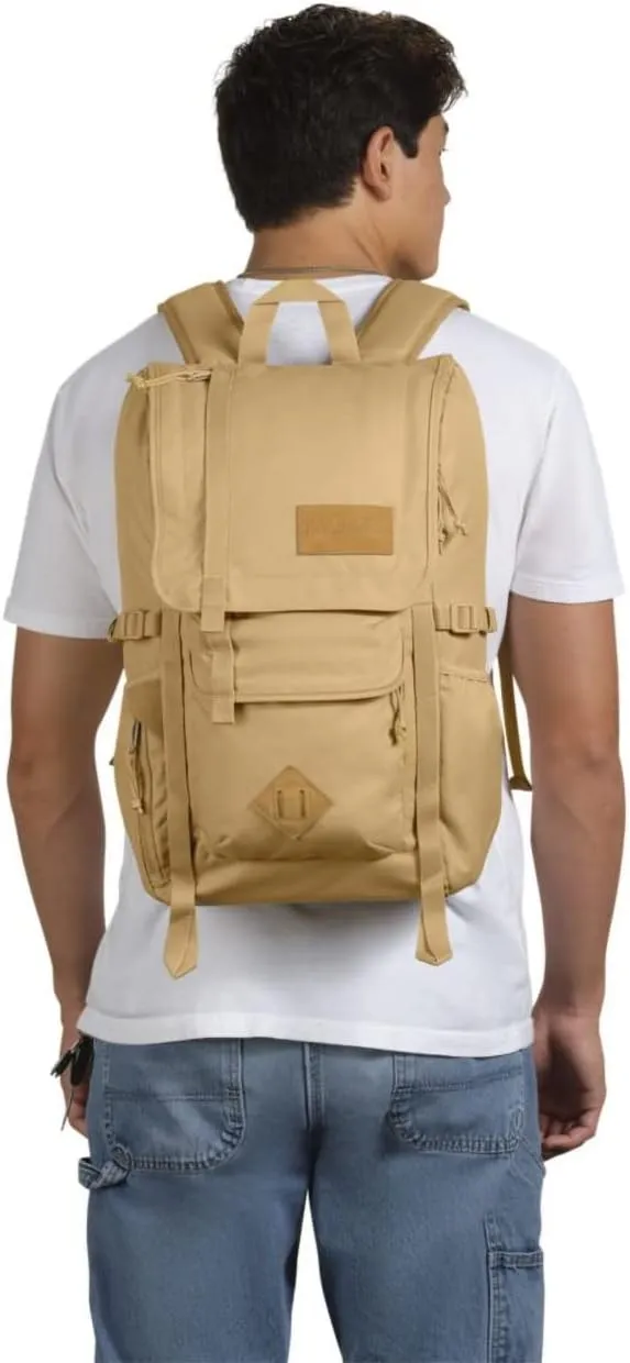 JanSport Hatchet Backpack – 15-inch Padded Laptop Compartment, Dual Water Bottle Pockets, Side Compression Straps, Curry