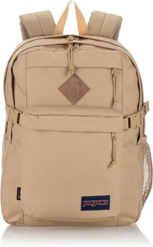 JanSport Main Campus FX Backpack - Travel or Work Bag w 15-Inch Laptop Pack with Leather Trim, Travertine