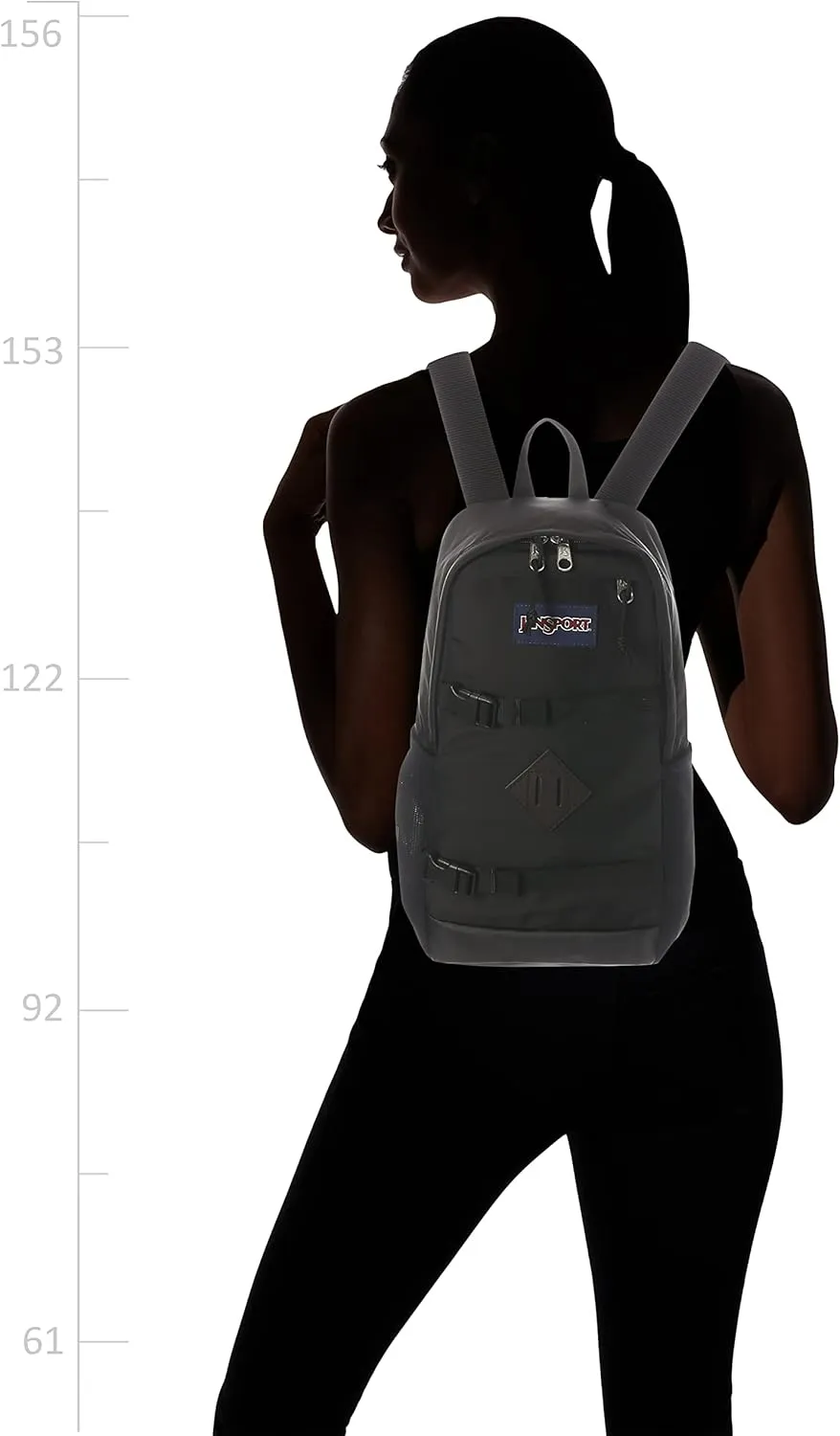 JanSport Off Campus Sling Bag - Convertible Crossbody Backpack to Sling with Water Bottle Pocket, Black