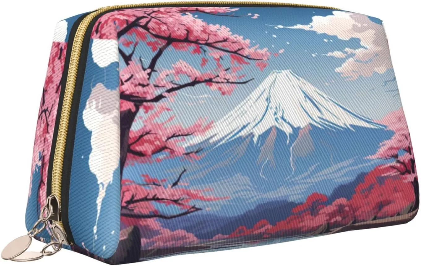 Japan Mount Fuji Landscape Toiletry Pouch, Travel-Friendly Makeup Organizer For Makeup Brushes, Lipsticks