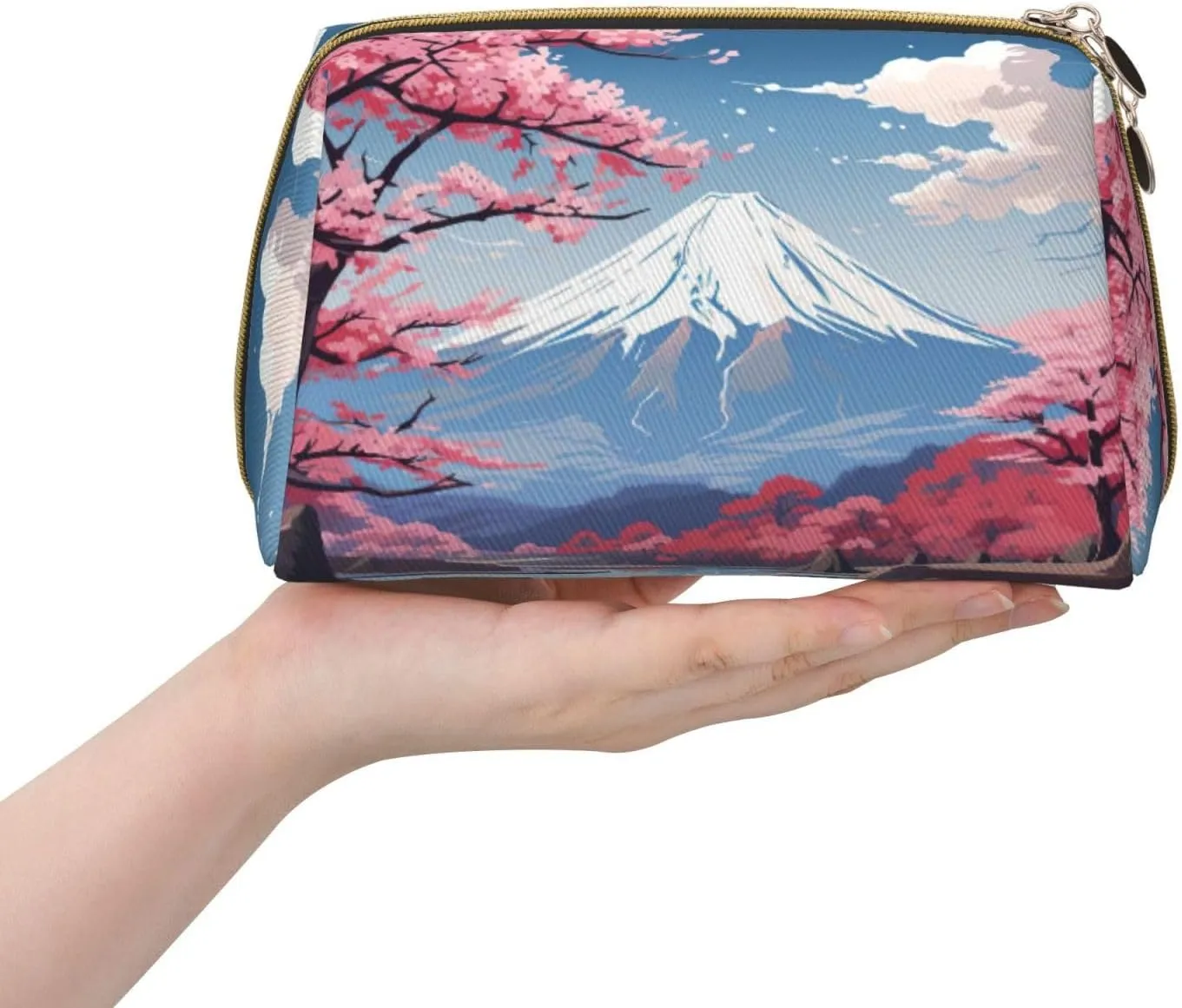 Japan Mount Fuji Landscape Toiletry Pouch, Travel-Friendly Makeup Organizer For Makeup Brushes, Lipsticks