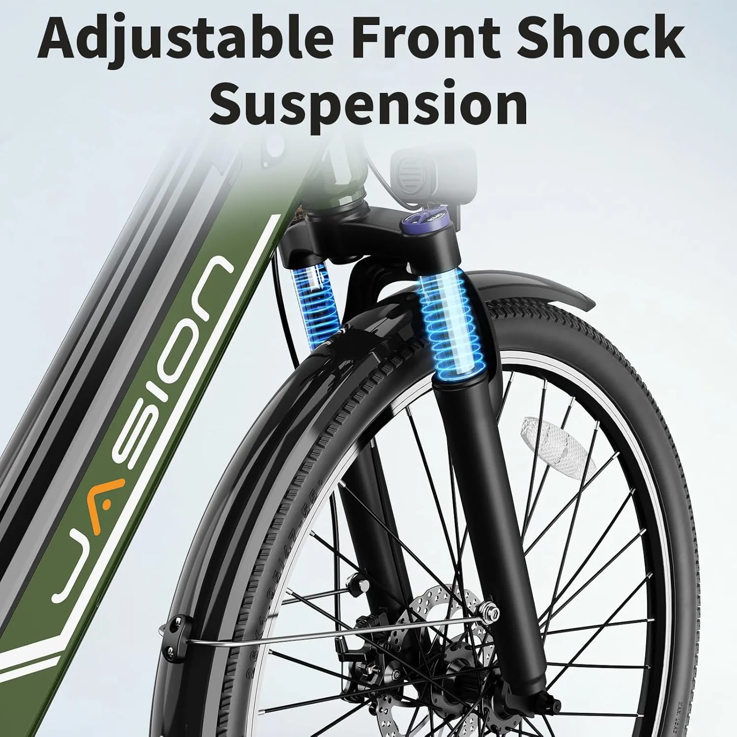 Jasion Roamer Electric Bike for Adults 1200W Peak Motor 528WH Removable Battery,up to 60miles 28MPH City Cruiser Ebike,26'' Commuter E Bike, 7-Speed Gears and Front Suspension Bicycles